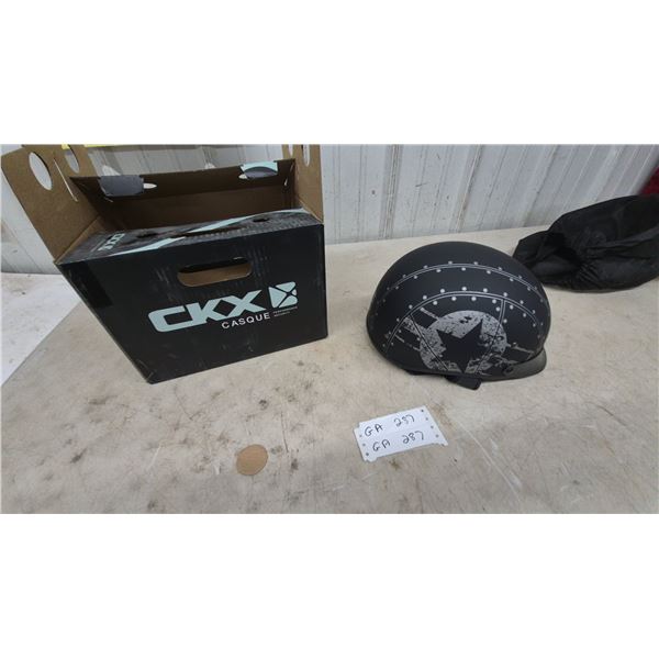 New CKX Revolt DOT Certified Half Helmet, Matte Black with Distressed Star Graphic. Size XL