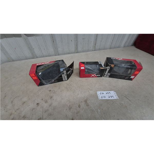 CKX Falcon Goggles, Summer and Winter Models, Black Frame with Mirrored Smoked Lens