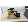 Image 1 : Foldable Wooden Convertible Pet Stair and Ramp with Three Black Padded Steps