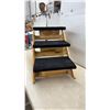 Image 2 : Foldable Wooden Convertible Pet Stair and Ramp with Three Black Padded Steps