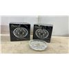 Image 5 : New Diamond Lead Crystal Coasters/Ashtrays and Silverplate Crystal Coaster Sets with Stands
