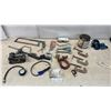 Image 1 : Hand Tools, Hacksaw, C-Clamps, Vise, Wrench, Cotter Pins, Shackle, Tire Gauge