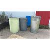 Image 1 : Three Galvanized Garbage Cans and 1 Lid