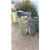 Image 4 : Three Galvanized Garbage Cans and 1 Lid