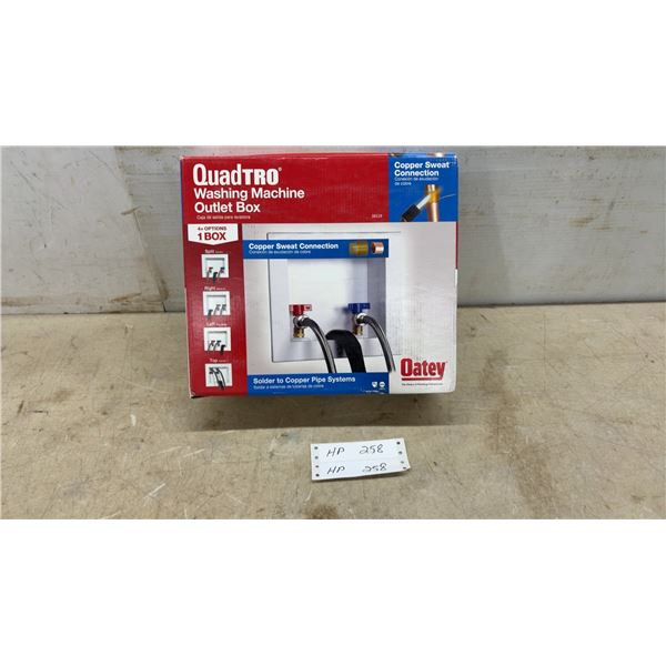 New Oatey QuadTRO 38529 Washing Machine Outlet Box with Copper Sweat Connection