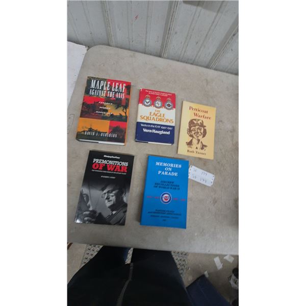 Lot of 5 World War II Books Including "Maple Leaf Against the Axis"