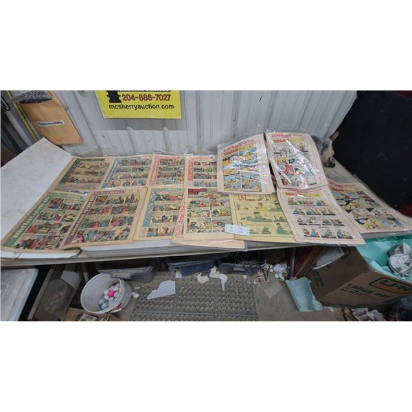 Vintage Winnipeg Free Press Weekly Comic Sections Including Rusty Riley, Hagar