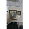 Image 1 : Vintage Framed Prints, Native American Woman by Moonlit Lake and Woman by Waterfall