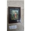 Image 4 : Vintage Framed Prints, Native American Woman by Moonlit Lake and Woman by Waterfall