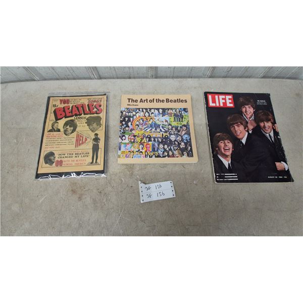 Vintage Beatles Collection: 1965 Charlton Magazine, Art of the Beatles Book and 1964 Life Magazine