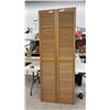 Image 1 : Two Pairs Louvered Wooden Bi-Fold Closet Doors, 78 × 29 3/4” and 78 × 17 1/2”