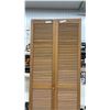 Image 2 : Two Pairs Louvered Wooden Bi-Fold Closet Doors, 78 × 29 3/4” and 78 × 17 1/2”