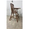 Image 3 : Antique Wooden Spindle High Chair with Pull-Off Tray