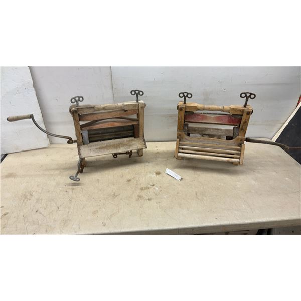 Pair of Antique Hand-Crank Clothes Wringers