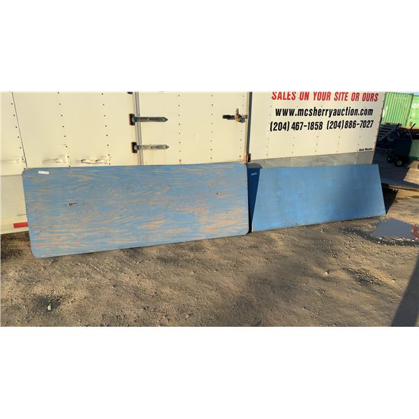 2 Wooden Folding Leg Tables 96 × 36” and 97 × 33”