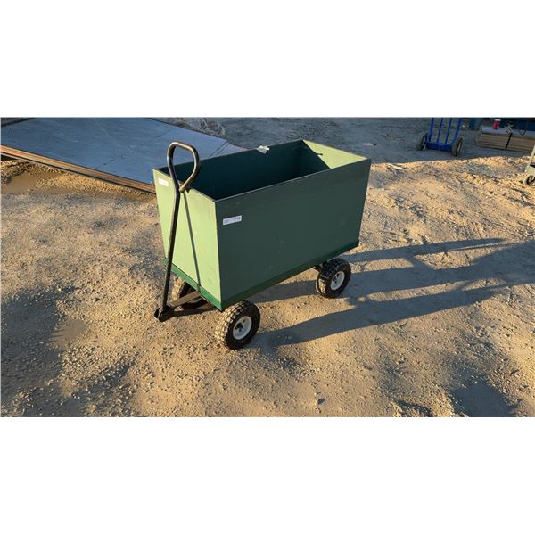 Metal with Wood Sides Garden Wagon with extra Wheel 20 × 37 × 32”