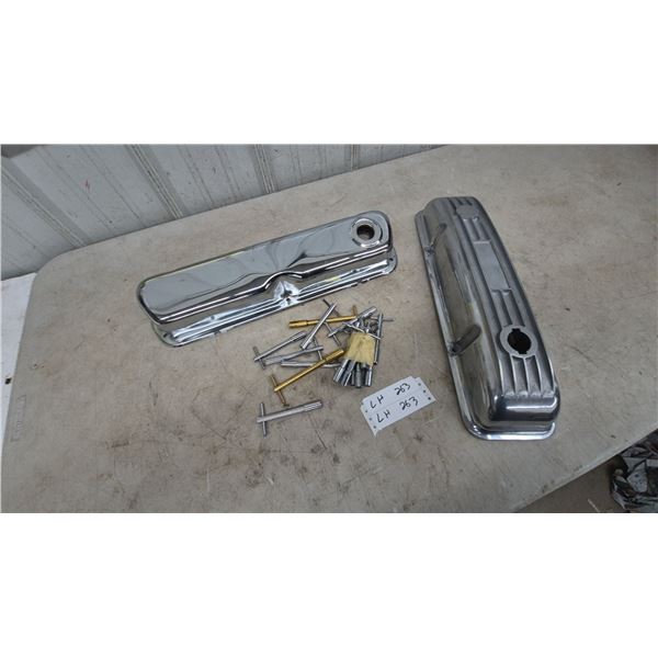 Buick 263 Straight-Eight Chrome Valve Covers with T-Handle, No Bolts