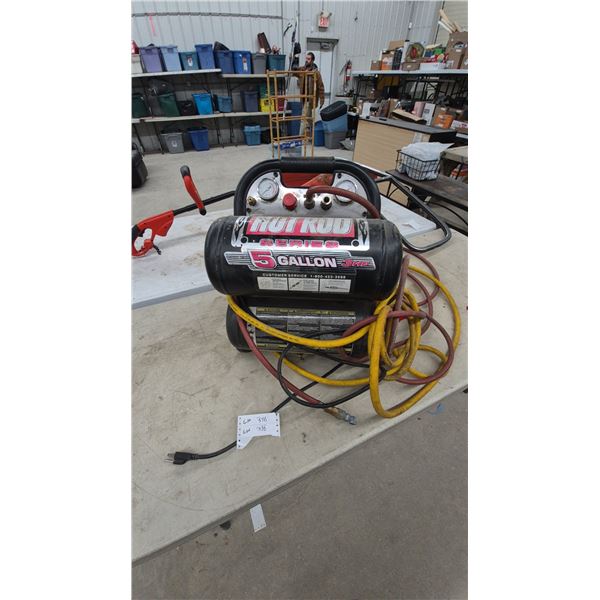 Powerbuilt Hot Rod Series 5 Gallon 3 Horsepower Portable Air Compressor With Hoses