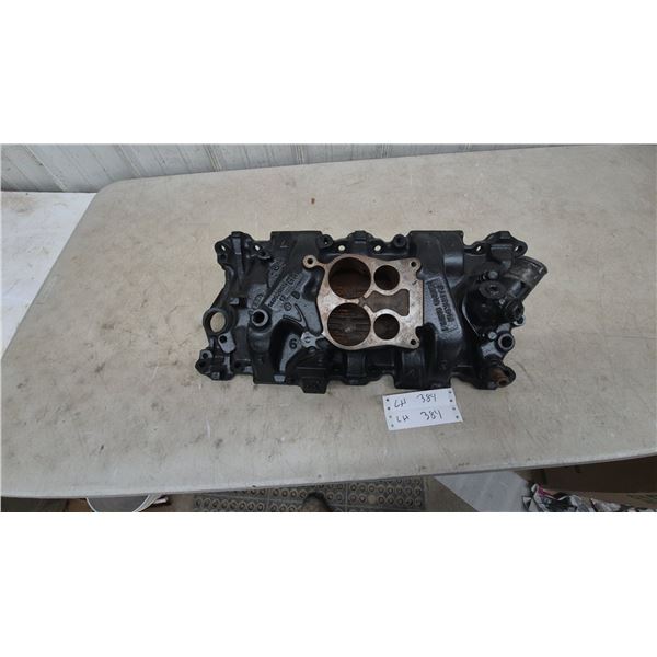 Chevrolet GM Cast Iron 4-Barrel Intake Manifold 14057053 for Small Block 305/350 V8, 1985-1986