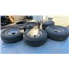 Image 6 : 5 15” 5 Bolt Rims with Tires (Value in Rims)