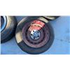 Image 5 : 4 Red 15” Chevy Truck Rims with Centre Caps and Staggered Tires