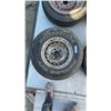 Image 2 : 4 15” 5 Bolt Steel Rims with Mixed Tires: Bridgestone 235/75R15, Bridgestone 225/75R15