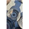 Image 8 : 4 15” 5 Bolt Steel Rims with Mixed Tires: Bridgestone 235/75R15, Bridgestone 225/75R15