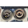 Image 1 : 2 Spare Tires with Rims: Goodyear on 16” 5 Bolt Rim and Firestone on 14”? 4 Bolt Rim