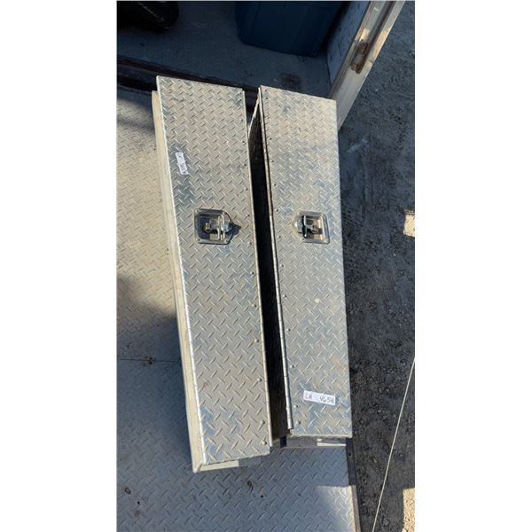 2 Aluminum Triangular Truck Tool Boxes with Locks (No Keys) 49 × 14”