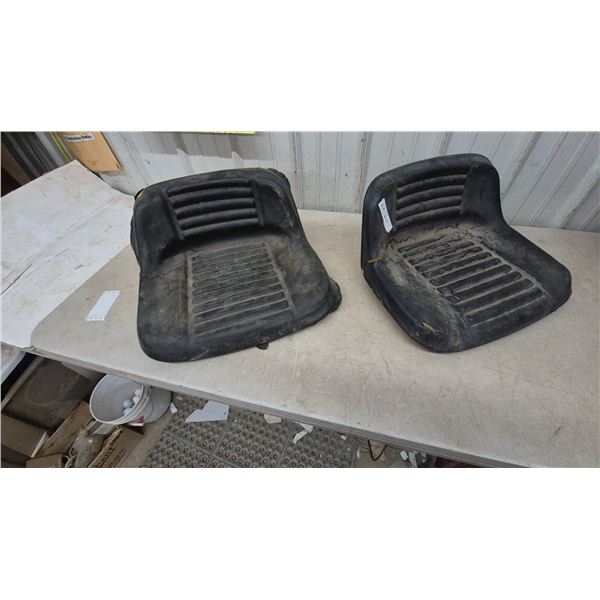 Pair of Massey Ferguson MF 210 Tractor Seats, Black Molded Rubber with Ribbed Design