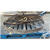 Image 3 : 5 Wooden Wagon Wheels, 4 with Metal Rim and Centers 39”, 1 All Wood 48”