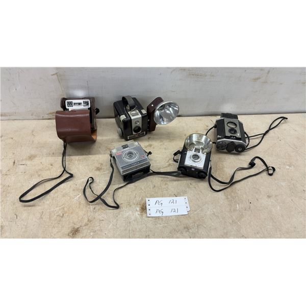 5 Canadian Kodak Brownie Cameras, 1941-1966, All Shutters