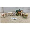 Image 1 : Vintage 1950s Mid-Century Kitsch Anthropomorphic Puppy and Chick Ceramic Egg Cups. MCM H