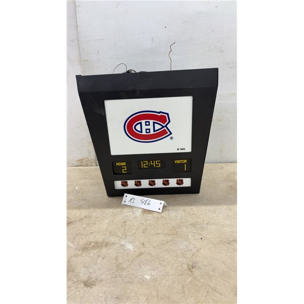 Montreal Canadiens NHL Scoreboard Hanging Lamp Light Fixture with Team Logo, 12 × 12