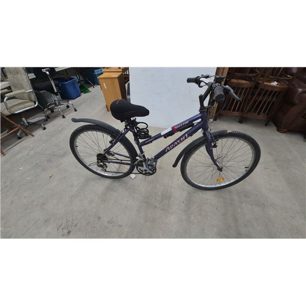 Arashi Horizon Cromoly Hybrid Comfort Bicycle in Purple with CCM Mega Gel Seat Cover. 25”