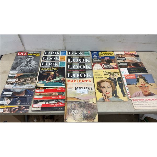 Vintage Life, Look, Maclean's, and Chatelaine Magazines, Mid-1950s to Late 1960s
