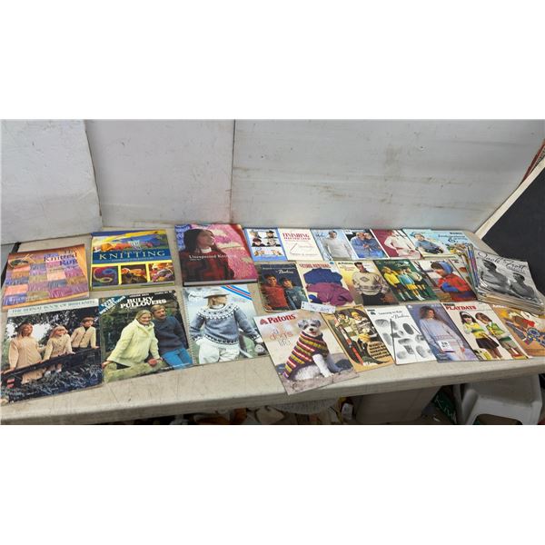 Large Lot of Vintage Knitting Pattern Books and Leaflets, Bernat, Patons, Beehive