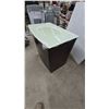 Image 2 : Modern Bathroom Vanity with Espresso Cabinet and Frosted Glass Integrated Sink Countertop