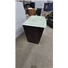 Image 4 : Modern Bathroom Vanity with Espresso Cabinet and Frosted Glass Integrated Sink Countertop