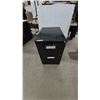 Image 1 : Black Metal 2-Drawer Locking Filing Cabinet, 29” × 28.6” × 18”