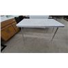 Image 1 : Vintage 1950s-1960s Extendable Formica Dining Table with Chrome Edge Banding and Tapered Legs