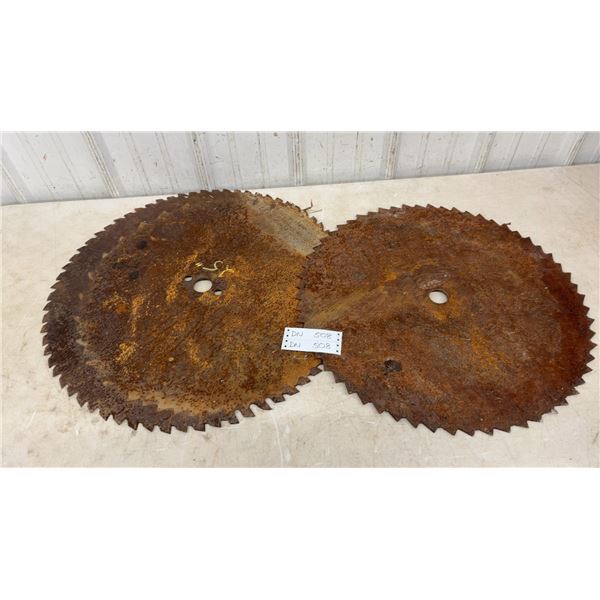 2 Large Vintage Saw Blades, 25” and 22”