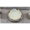 Image 2 : Vintage Ceramic Pitcher and Wash Basin Set With Cream Glaze and Brown Scrolling Pattern