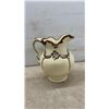Image 3 : Vintage Ceramic Pitcher and Wash Basin Set With Cream Glaze and Brown Scrolling Pattern