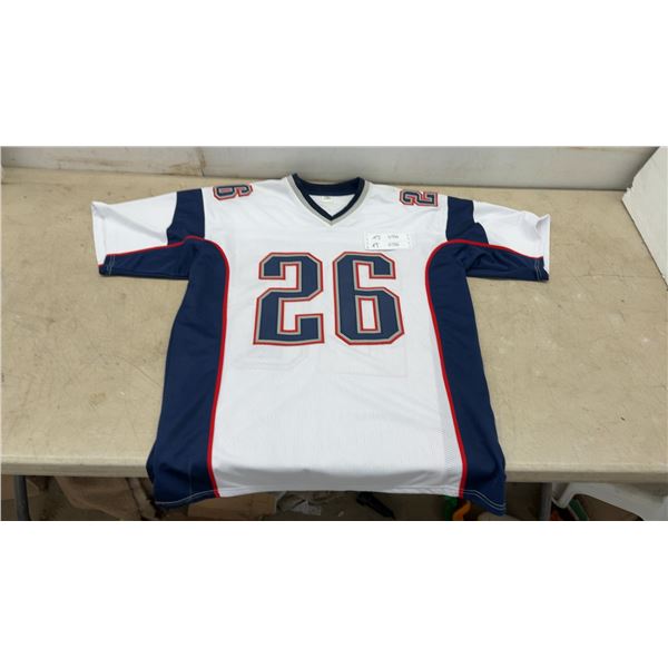 Autographed New England Patriots #26 Sony Michel White Football Jersey, Size Extra Large