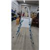 Image 1 : Above-Ground Swimming Pool A-Frame Ladder with White Metal Frame and Blue Plastic Steps