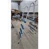 Image 3 : Above-Ground Swimming Pool A-Frame Ladder with White Metal Frame and Blue Plastic Steps