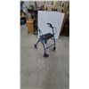 Image 1 : Drive Medical Blue Four-Wheel Rollator Walker with Padded Seat and Hand Brakes