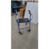 Image 2 : Drive Medical Blue Four-Wheel Rollator Walker with Padded Seat and Hand Brakes