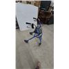 Image 3 : Drive Medical Blue Four-Wheel Rollator Walker with Padded Seat and Hand Brakes